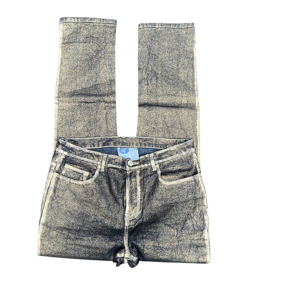 Women’s Distressed Black and Gold Jeans by Diane Gilman size 10 - Picture 3 of 4